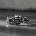 Bortwide "Rose Flower" Skull Sterling Silver Ring