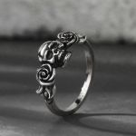 Bortwide "Rose Flower" Skull Sterling Silver Ring