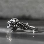 Bortwide "Rose Flower" Skull Sterling Silver Ring