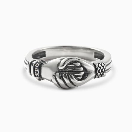 Bortwide Shakehands Gesture Sterling Silver Ring