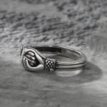 Bortwide Shakehands Gesture Sterling Silver Ring