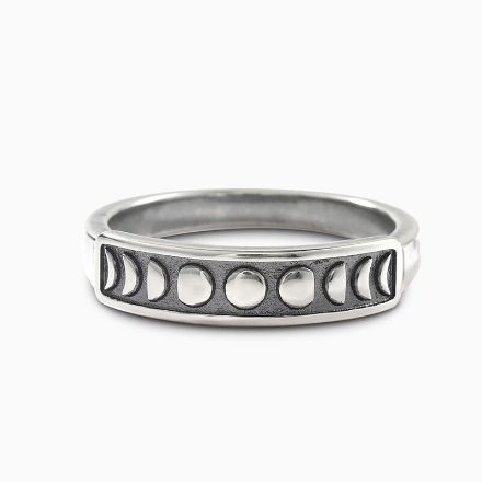 Bortwide "Moon Phase" Sterling Silver Dainty Ring