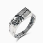 Bortwide "Rock" Skull Design Sterling Silver Band