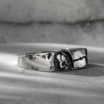 Bortwide "Rock" Skull Design Sterling Silver Band