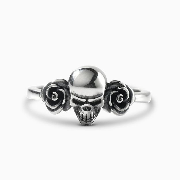 Bortwide "Skull and Roses" Sterling Silver Ring