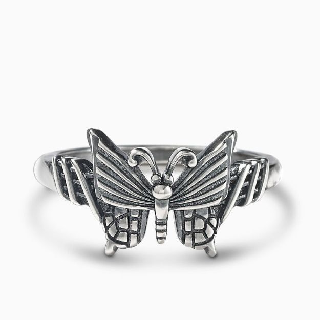 Bortwide Butterfly Design Sterling Silver Ring