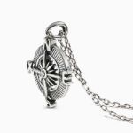 Bortwide Compass Design Sterling Silver Necklace