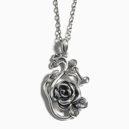 Bortwide "Rose" Flower Sterling Silver Necklace