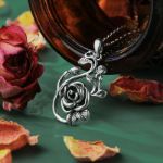 Bortwide "Rose" Flower Sterling Silver Necklace