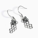 Bortwide "Bee on the Honeycomb" Sterling Silver Earrings