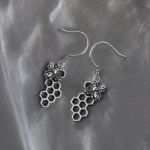 Bortwide "Bee on the Honeycomb" Sterling Silver Earrings