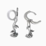 Bortwide "Dangle Rose" Flower Sterling Silver Earrings