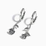 Bortwide "Dangle Rose" Flower Sterling Silver Earrings