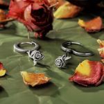 Bortwide "Dangle Rose" Flower Sterling Silver Earrings