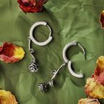 Bortwide "Dangle Rose" Flower Sterling Silver Earrings