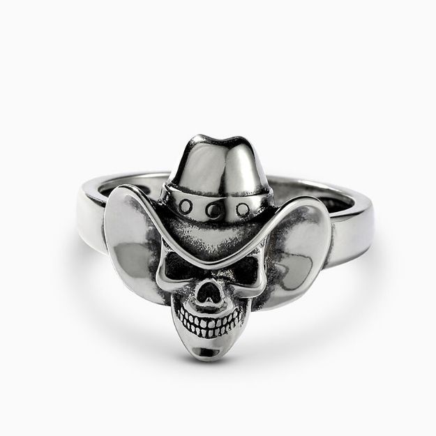 Bortwide "Cowboy" Skull Sterling Silver Ring