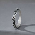 Bortwide "Music Notes" Sterling Silver Eternity Band