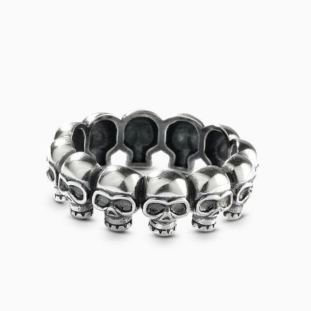 Bortwide "Phantom" Skull Sterling Silver Band