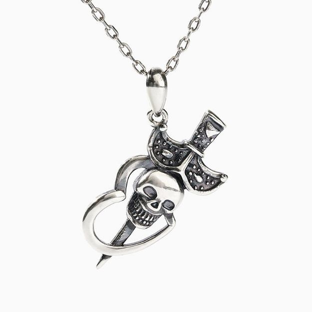 Bortwide "Skeleton" Biker Sterling Silver Necklace