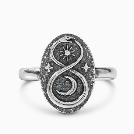 Bortwide "Celestial" Ouroboros Sterling Silver Ring