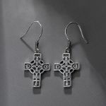 Bortwide "Celtic Knot" Cross Sterling Silver Earrings