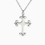 Bortwide "Small Lily" Cross Sterling Silver Necklace