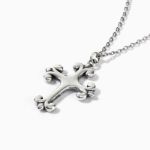 Bortwide "Small Lily" Cross Sterling Silver Necklace