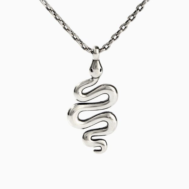 Bortwide "Black Mamba" Snake Sterling Silver Necklace