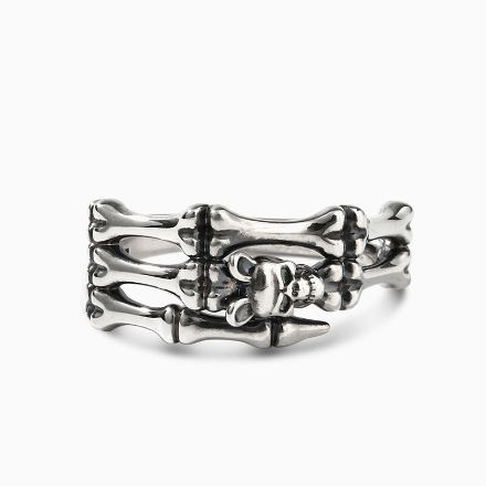 Bortwide "Finger Bone" Skull Sterling Silver Ring