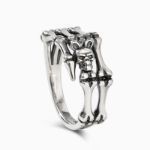 Bortwide "Finger Bone" Skull Sterling Silver Ring