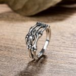 Bortwide "Finger Bone" Skull Sterling Silver Ring