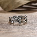 Bortwide "Finger Bone" Skull Sterling Silver Ring