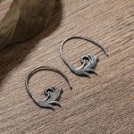 Bortwide "Wave Spiral" Slide Through Sterling Silver Earrings