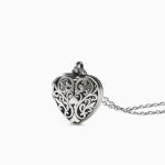 Bortwide "Romantic Heart" Locket Sterling Silver Necklace