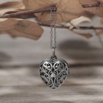 Bortwide "Romantic Heart" Locket Sterling Silver Necklace