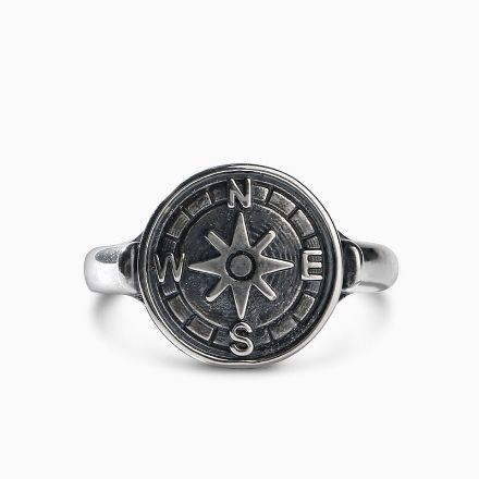 Bortwide "Life's Journey" Compass Sterling Silver Ring