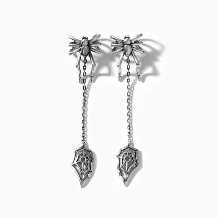 Bortwide "Spider Web" Sterling Silver Drop Earrings