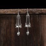 Bortwide "Chandelier" Skull Sterling Silver Earrings