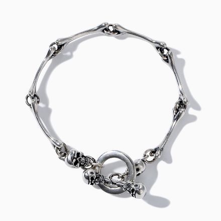 Bortwide "Bones" Skull Sterling Silver Bracelet（170mm）