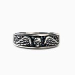 Bortwide "Flying Skull" Wing Sterling Silver Band