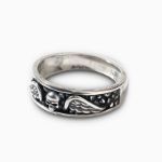 Bortwide "Flying Skull" Wing Sterling Silver Band