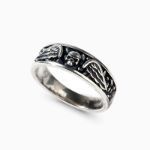 Bortwide "Flying Skull" Wing Sterling Silver Band