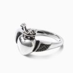 Bortwide "Wings & Crown" Heart Sterling Silver Ring