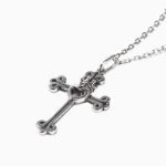 Bortwide "Heart & Crown" Cross Sterling Silver Necklace