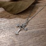 Bortwide "Heart & Crown" Cross Sterling Silver Necklace