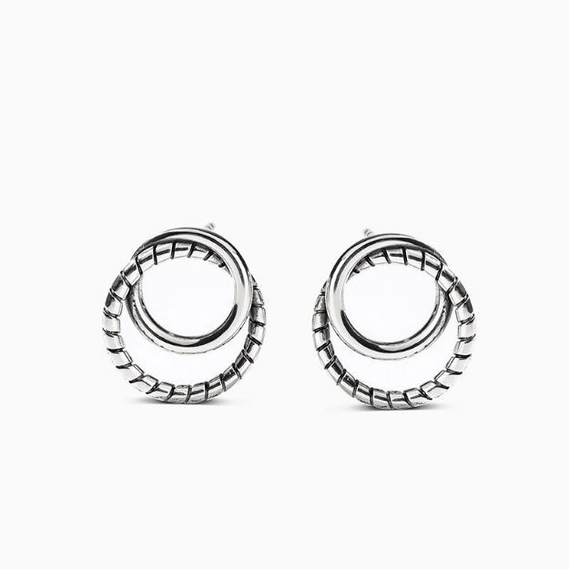 Bortwide "Rope Intertwining Circle" Sterling Silver Earrings