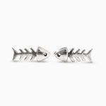 Bortwide "Cartoon Style" Fishbone Sterling Silver Earrings