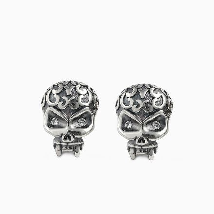 Bortwide "Celtic Culture" Skull Sterling Silver Earrings