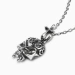 Bortwide "Celtic Culture" Skull Sterling Silver Necklace