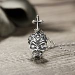 Bortwide "Celtic Culture" Skull Sterling Silver Necklace